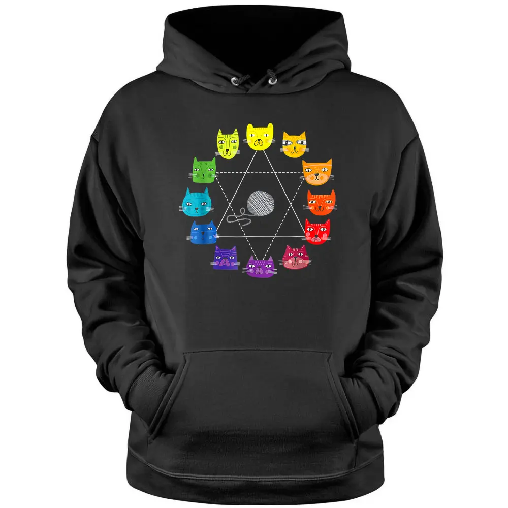 Cat Hemed Artist Color Wheel Hoodie