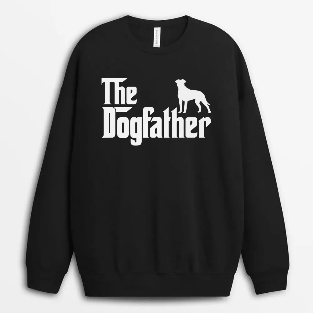 Boxador DogFather Funny Dog Dad Sweatshirt - Black