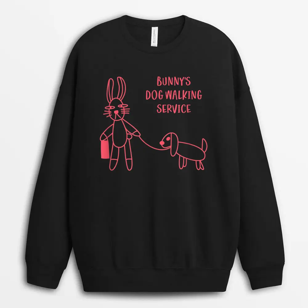 Bunny's Dog Walking Service Sweatshirt - Black