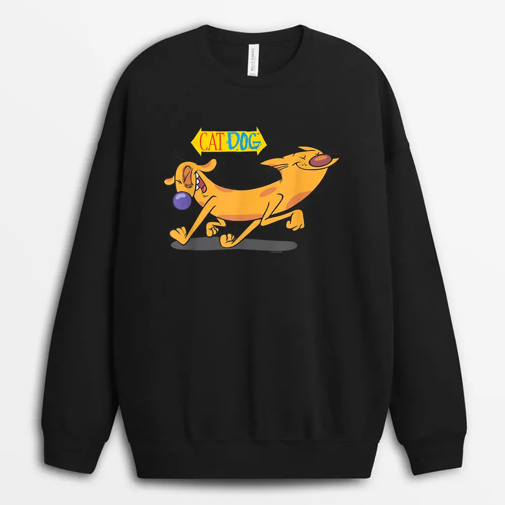 CatDog Happy Paws Sweatshirt - Black