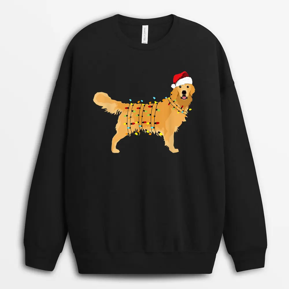 Christmas Golden Retriever Happy New Year Gift For Dog Lover Sweatshirt - Black