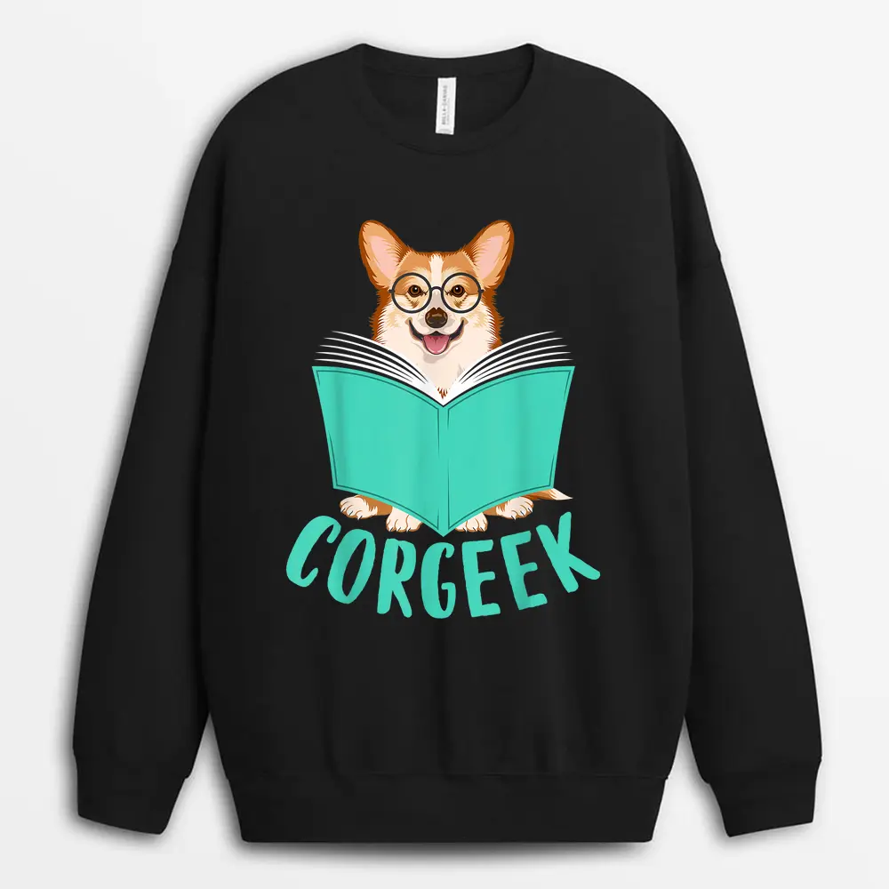 Corgeek Dog Gifts Dog Person Sweatshirt - Black