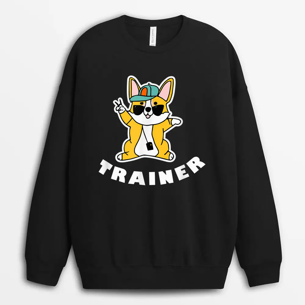 Corgi Trainer Dog Cute Welsh Sweatshirt - Black