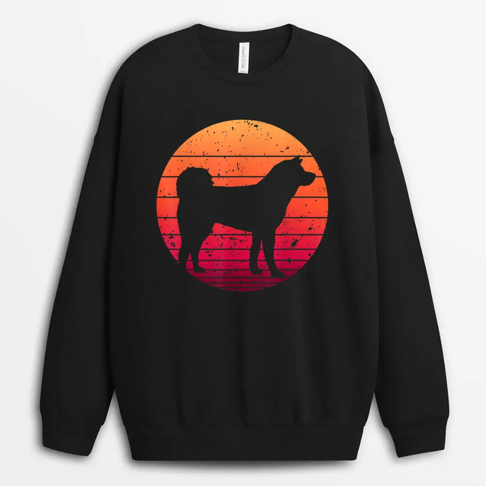 Cute Akita Art Akita Inu Breed Dog Lovers Sweatshirt - Black