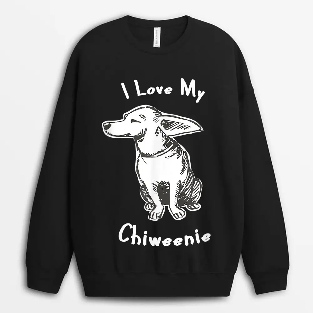 Cute Chiweenie Dog Sweatshirt - Black