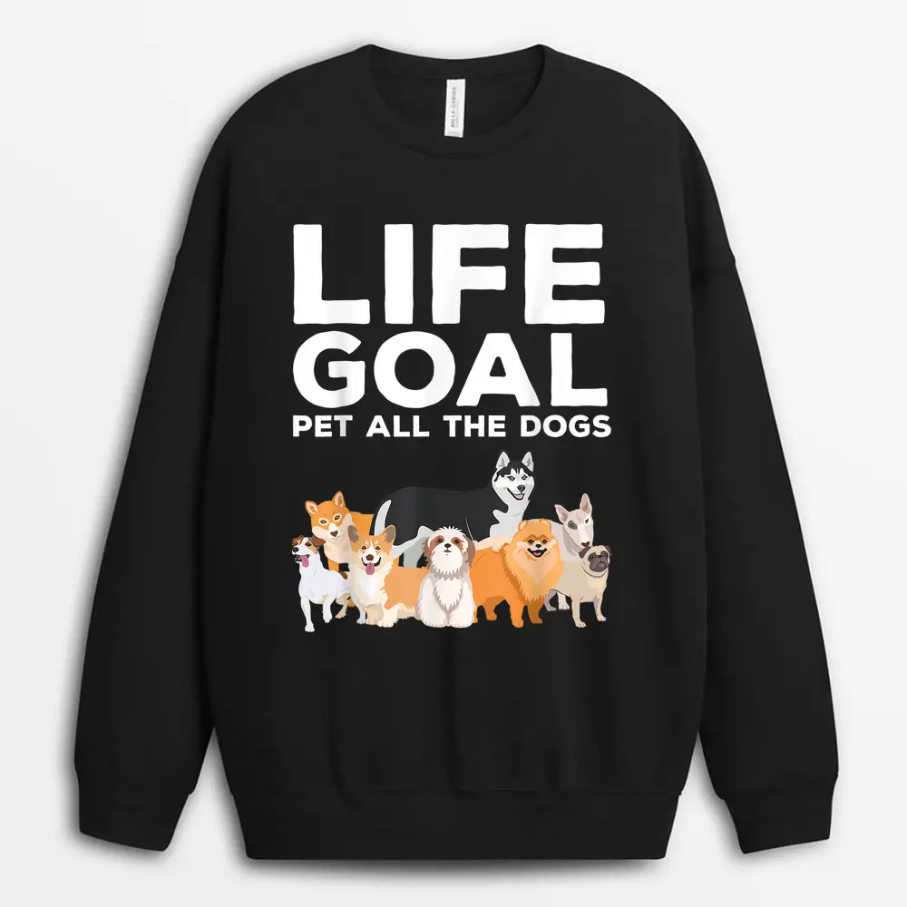 Cute Dog Design For Men Women Kids Pet Animal Dog Owner Sweatshirt - Black