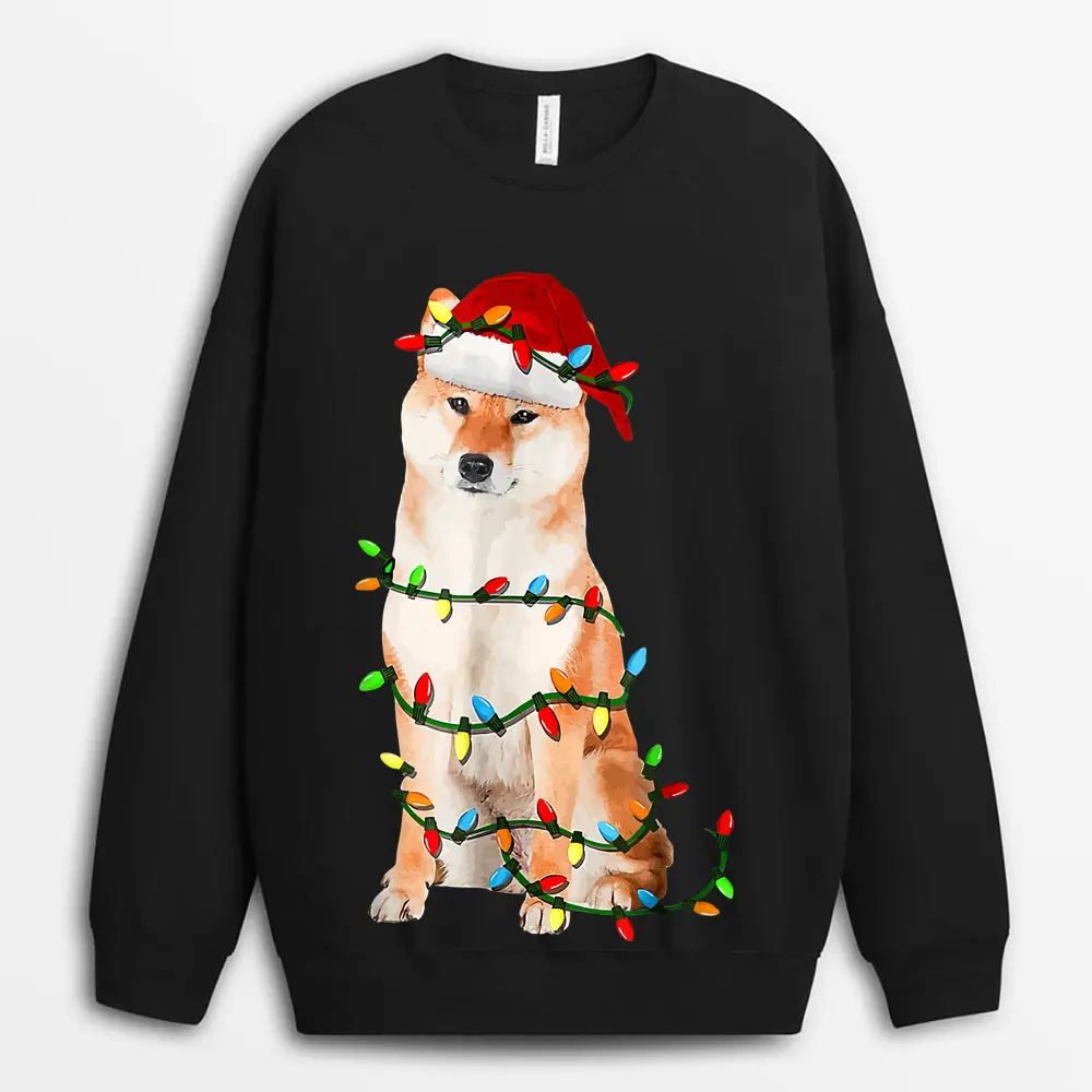 Cute Shiba Inu Christmas Shiba Dog Lovers Sweatshirt - Black