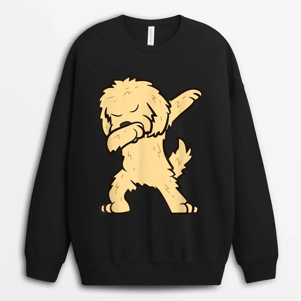 Dabbing Doodle Dog Pet Goldendoodle Sweatshirt - Black